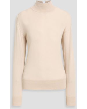 Another Tomorrow Wool Turtleneck Sweater - Natural