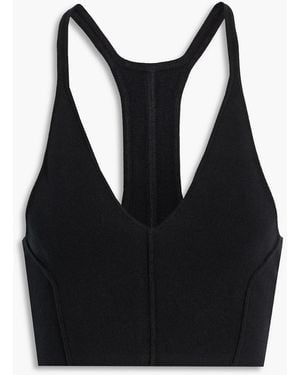 Helmut Lang Cropped Stretch-Knit Tank - Black