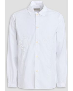 Officine Generale Eloan Embroidered Cotton-poplin Shirt - White