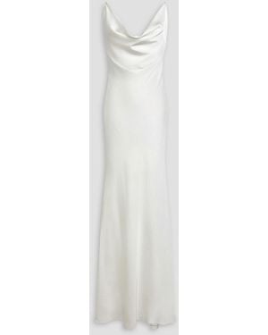 Rhea Costa Paloma Draped Satin Gown - White