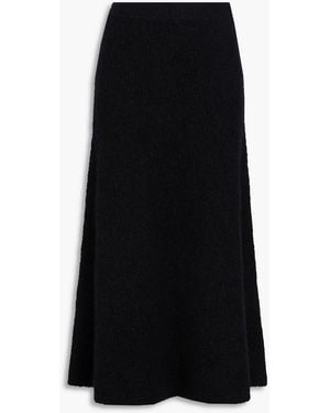Gabriela Hearst Bouclé-knit Wool And Silk-blend Midi Skirt - Black