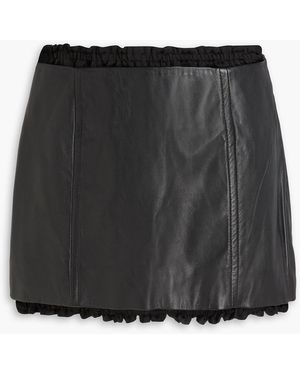 Victoria Beckham Leather Mini Skirt - Black