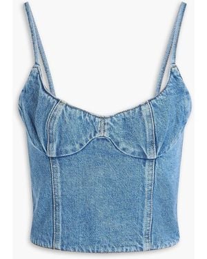 Magda Butrym Denim Bustier Top - Blue