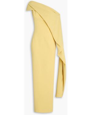 Marmar Halim Draped Crepe Maxi Dress - Yellow