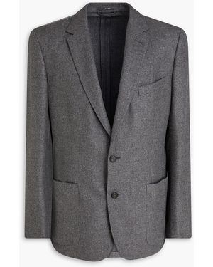 dunhill Cash Herringbone Cashmere And Silk-blend Blazer - Grey