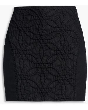 Charo Ruiz Ramie-Blend Cloqué Mini Skirt - Black