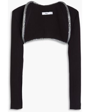 Safiyaa Embellished Crepe Bolero - Black