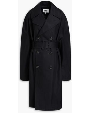 MM6 by Maison Martin Margiela Oversized Cotton-twill Trench Coat - Black