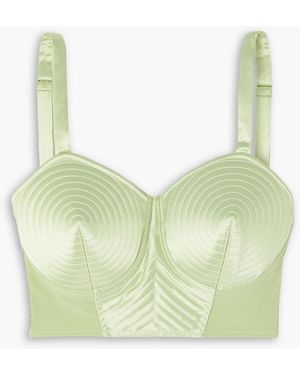Jean Paul Gaultier Lotta Volkova Lace-up Satin Bra Top - Green