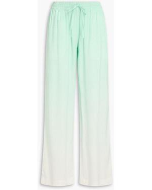 CASABLANCA Dégradé Satin Straight-Leg Trousers - Green