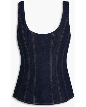 Jonathan Simkhai Lachlan Denim Bustier Top - Blue