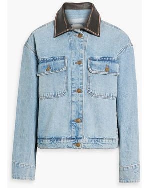 Jonathan Simkhai Philoh Leather-Trimmed Denim Jacket - Blue