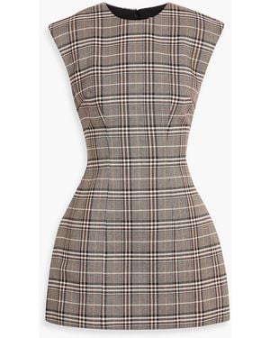 Ronny Kobo Wolverton Checked Jacquard Mini Dress - Gray