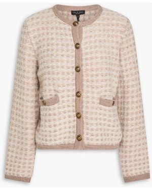 Rag & Bone Cardigan "robyn" aus bouclé-wolle mit print - Natur