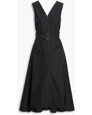 3.1 Phillip Lim Belted Cotton-Blend Poplin Midi Dress - Black