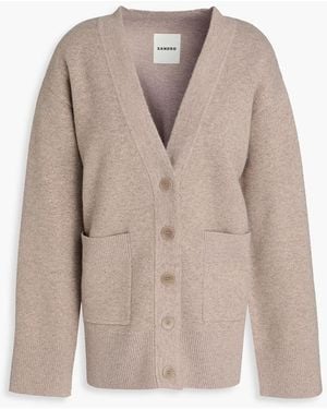 Sandro Crystal-embellished Knitted Cardigan - Natural