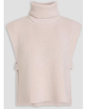 Isabel Marant Megan Ribbed Merino Wool Turtleneck Vest - White