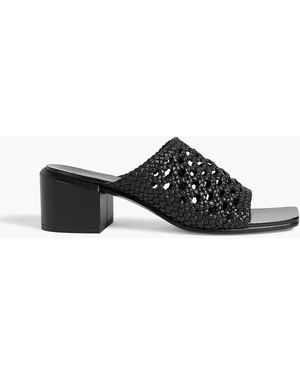 Jonathan Simkhai Elia Woven Leather Mules - Black