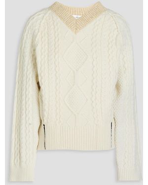 Victoria Beckham Cable-knit Wool Jumper - White