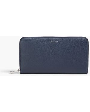 Serapian Pebbled-leather Continental Wallet - Blue