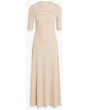 Rosetta Getty Maxikleid aus baumwoll-jersey mit cut-outs - Natur