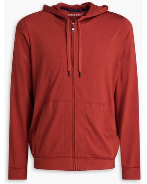 Derek Rose Basel Stretch-modal Jersey Zip-up Hoodie - Red
