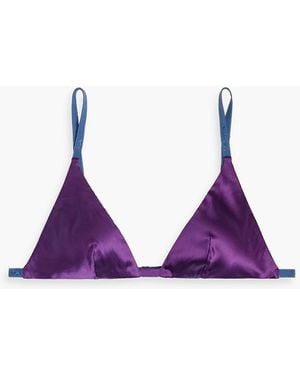 La Perla Stretch-silk Soft-cup Triangle Bra - Purple