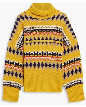 Rag & Bone Willow Fair Isle Wool Turtleneck Sweater - Yellow