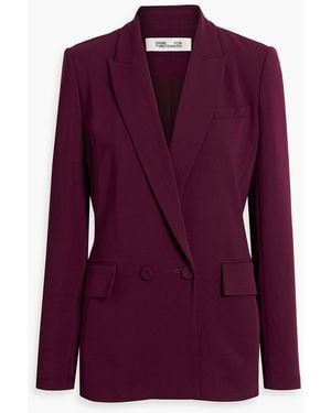 Diane von Furstenberg Salzburg Double-breasted Crepe Blazer - Purple