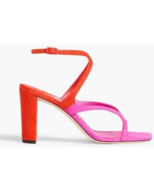 Jimmy Choo Azie 85 Two-Tone Suede Sandals - Pink