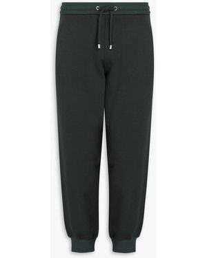 Giorgio Armani Tapered Cotton And Cashmere-blend Fleece Joggers - Black