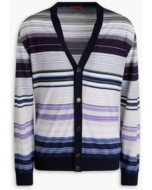 Missoni Gestreifter cardigan aus wolle - Blau