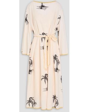 Zimmermann Printed Crepe Midi Dress - Natural