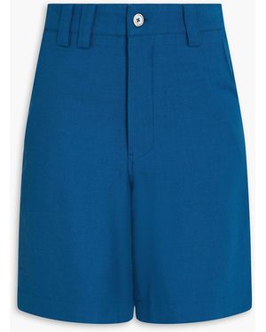 The Elder Statesman Wool And Cashmere-blend Chino Shorts - Blue