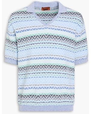 Missoni Cotton-Blend Terry Polo Shirt - Blue