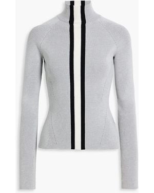 CORDOVA Soelden Striped Ribbed Merino Wool-Blend Turtleneck Jumper - White