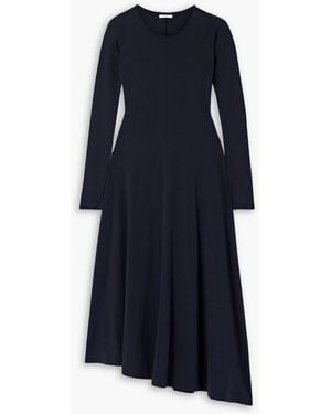FFORME Jo Asymmetric Stretch-silk Jersey Midi Dress - Blue