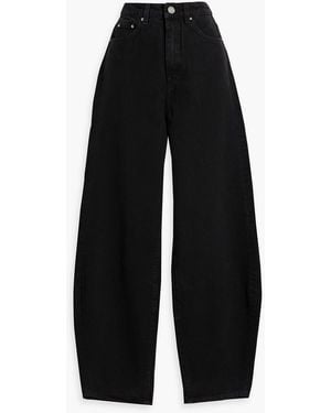 TOTEME High-Rise Barrel-Leg Jeans - Black