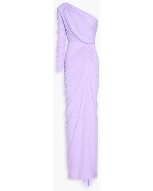 Rhea Costa Robe aus tüll mit raffungen und asymmetrischer schulterpartie - Lila