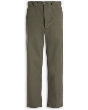 The Elder Statesman Workwear Norm Cotton-Twill Drawstring Chinos - Green