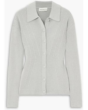 Dries Van Noten Cardigan aus einer wollmischung in rippstrick - Grau