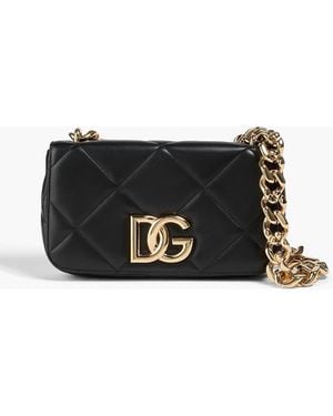 Dolce & Gabbana Schultertasche aus gestepptem leder - Schwarz