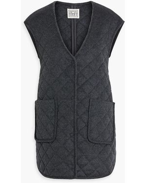 TOTEME Quilted Wool-felt Vest - Black