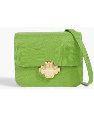 Maje Lizard-effect Leather Cross-body Bag - Green