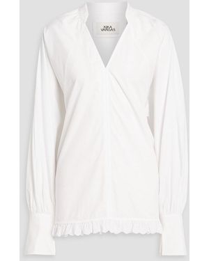 Kika Vargas America Ruffled Cotton-Poplin Blouse - White