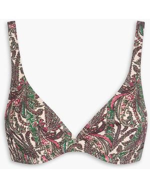 Isabel Marant Petra Printed Underwired Bikini Top - Grey