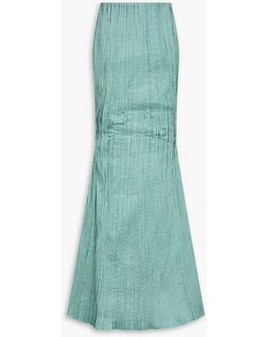 Marmar Halim Plissé-Taffeta Maxi Skirt - Green