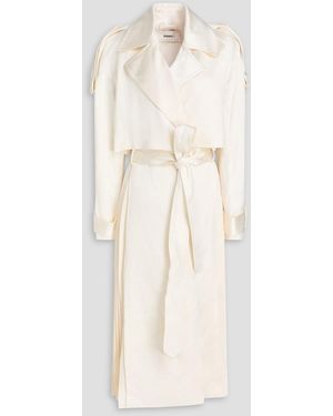 Zimmermann Harmony Pleated Satin-Twill Trench Coat - Natural