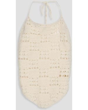 Rejina Pyo Harlow Cropped Crochet-Knit Cotton Top - White