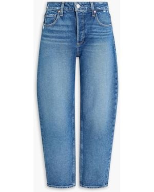 PAIGE Alexis Faded High-Rise Barrel-Leg Jeans - Blue
